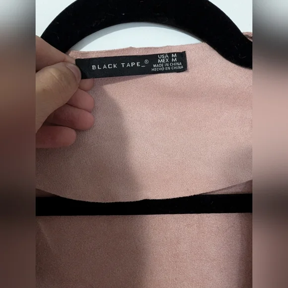 Black Tape Dusty Rose Suede Cardigan Unstructured Blazer Top - Picture 2 of 4